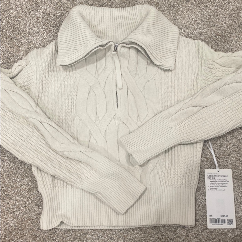 Lululemon Cable Knit Half Zip NWT